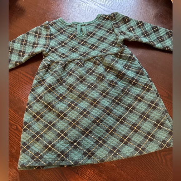 HB Kids Plaid Dress Green Black Gold Excellent Like New Condition Girls - Picture 4 of 6